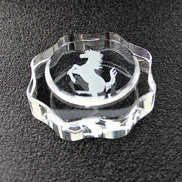 Crystal 1970's Ferrari Oil Cap Paperweight