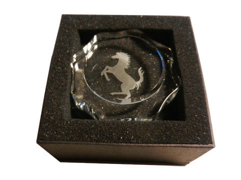 Crystal 1970's Ferrari Oil Cap Paperweight