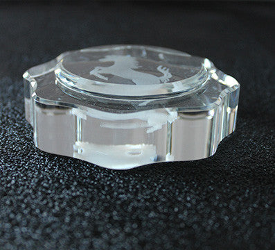 Crystal 1970's Ferrari Oil Cap Paperweight