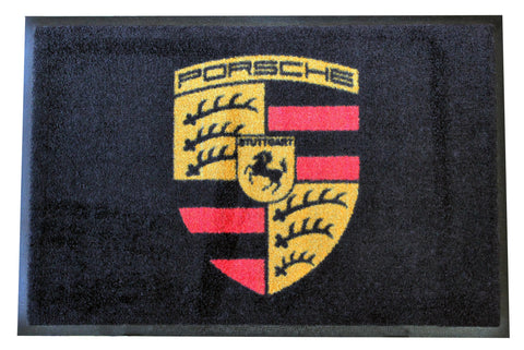 Porsche Crest Floor Door Mat, Black