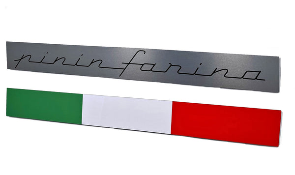 Italy Flag Pininfarina Emblem Metal Sign