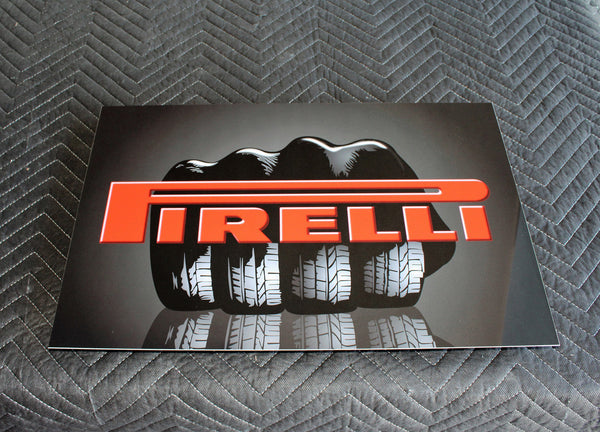 Pirelli Glove Advertisement Metal Sign