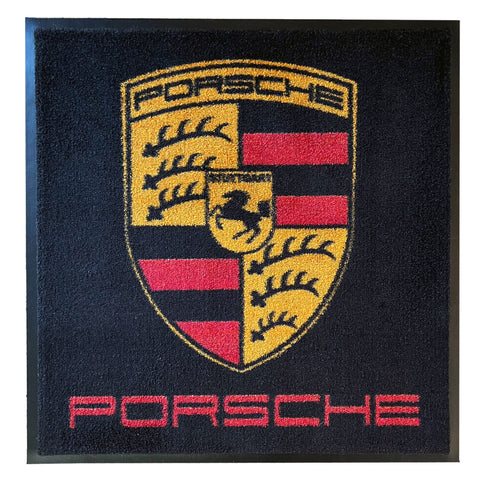 Porsche Crest Floor Door Garage Mat, Large