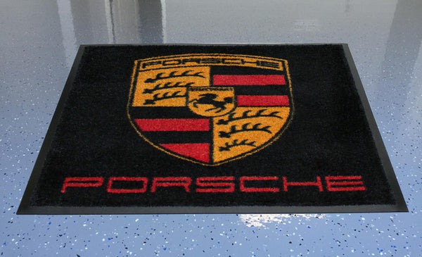 Porsche Crest Floor Door Garage Mat, Large