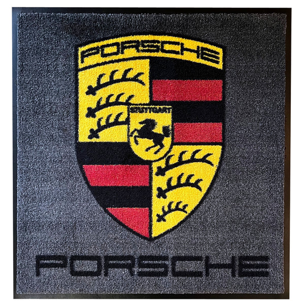 Porsche Crest Floor Door Garage Mat, Large
