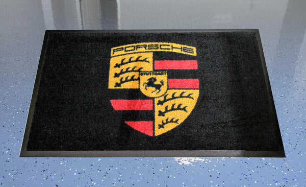 Porsche Crest Floor Door Mat, Black