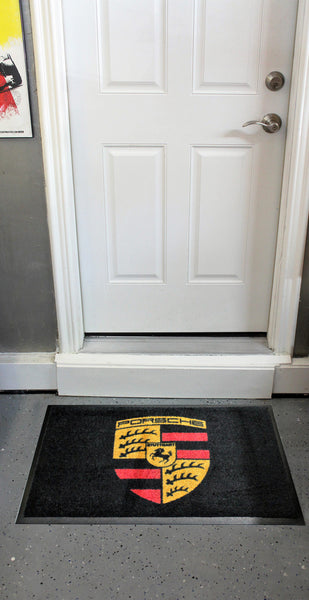 Porsche Crest Floor Door Mat, Black
