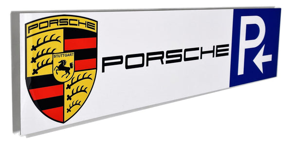 Porsche Vintage Parking Metal Banner Sign,  NeroCavallo