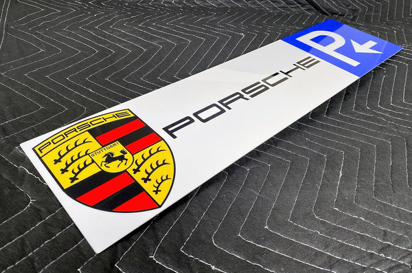 Porsche Vintage Parking Metal Banner Sign,  NeroCavallo