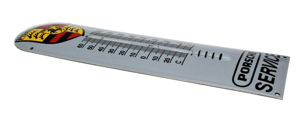 Porsche Crest Enamel Thermometer Porcelain Sign