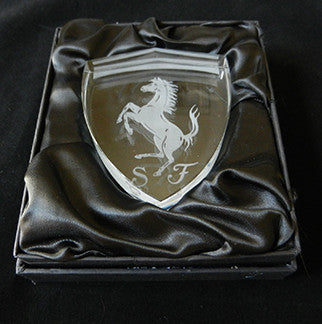 Crystal Rampante Ferrari Shield Paperweight 2