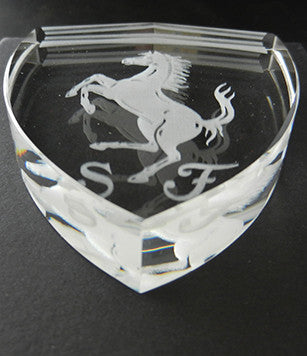 Crystal Rampante Ferrari Shield Paperweight 3