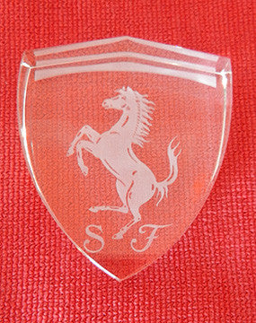 Crystal Rampante Ferrari Shield Paperweight 5