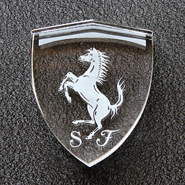 Crystal Rampante Ferrari Shield Paperweight 7