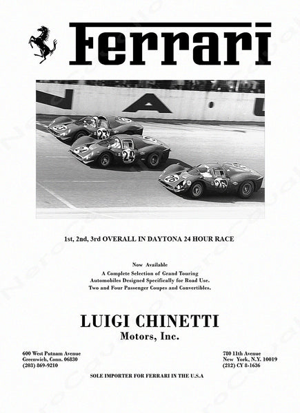 Chinetti Motors Newpaper Ad 1967 Daytona 24 hour